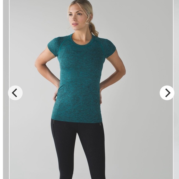 Lulu Turquoise Swiftly Tech Short Sleeve Crew